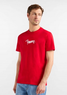 HARMONT & BLAINE - Harmont & Blaine ανδρικό T-shirt με κεντημένο λογότυπο Regular Fit - IRQ403021055R Κόκκινο