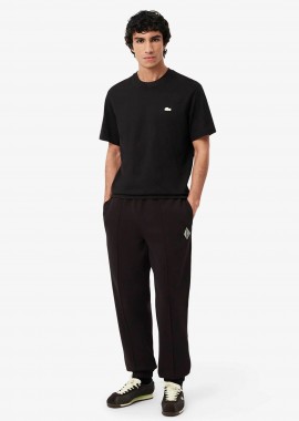 LACOSTE - Lacoste ανδρικό παντελόνι φόρμας πικέ με κεντημένο retro logo Regular Fit - XH0033-00 Καφέ Σκούρο