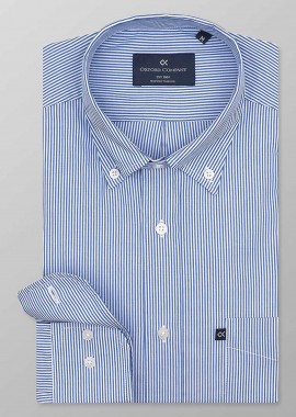 OXFORD COMPANY - Oxford Company ανδρικό sport πουκάμισο button down καρό Regular Fit - M125-BZ10.01 Μπλε