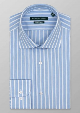 OXFORD COMPANY - Oxford Company ανδρικό Classic πουκάμισο ριγέ Regular Fit Club - M322NRZ20.01 Μπλε
