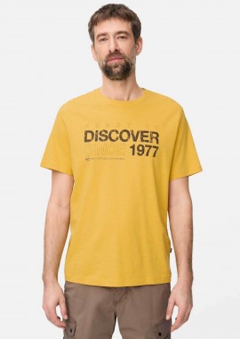 CAMEL ACTIVE - Camel Active ανδρικό T-shirt με lettering Relaxed Fit - C261-409700-7T17 Κίτρινο