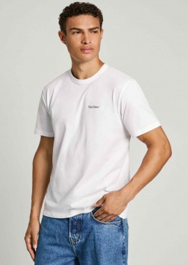 PEPE JEANS - Pepe Jeans ανδρικό T-shirt με graphic logo print στο πίσω μέρος Regular Fit - PM509431 Λευκό