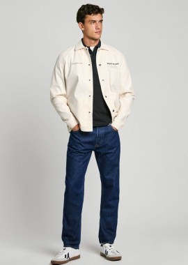PEPE JEANS - Pepe Jeans ανδρικό overshirt με logo print Regular Fit - PM308811 Εκρού