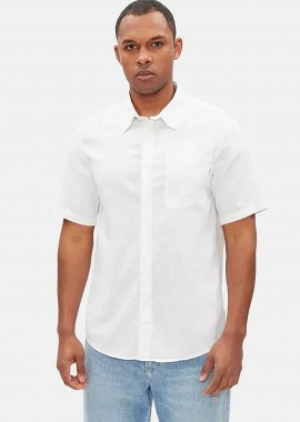 PEPE JEANS - Pepe Jeans ανδρικό λινό πουκάμισο μονόχρωμο Regular Fit - PM308847 Λευκό