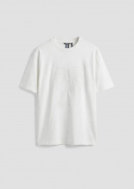 ANTONY MORATO - Antony Morato ανδρικό T-shirt με ανάγλυφο print Regular Fit - KS02635FA100240 Υπόλευκο