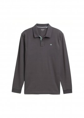 TOM TAILOR - Tom Tailor ανδρική μπλούζα πόλο με monogram Regular Fit - 1043278 Ανθρακί