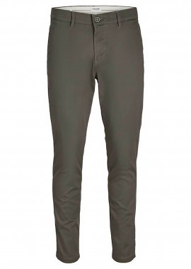 JACK & JONES - JACK & JONES ανδρικό chino παντελόνι Slim Fit - 12258298 Χακί