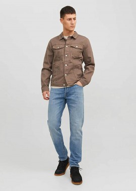 JACK & JONES - JACK & JONES ανδρικό τζιν παντελόνι πεντάτσεπο Tapered Fit - 12237309 Denim Blue