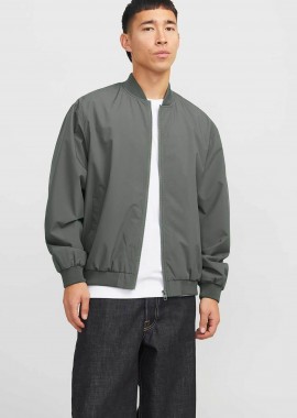JACK & JONES - JACK & JONES ανδρικό μονόχρωμο bomber jacket με λογότυπο - 12268608 Λαδί