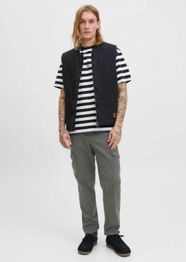 JACK & JONES - JACK & JONES ανδρικό παντελόνι cargo Tapered Fit - 12282388 Γκρι Σκούρο