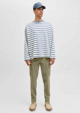 JACK & JONES - JACK & JONES ανδρικό παντελόνι cargo Tapered Fit - 12282388 Λαδί