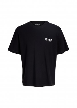 JACK & JONES - JACK & JONES ανδρικό T-shirt με print στο πίσω μέρος Relaxed Fit - 12292951 Μαύρο