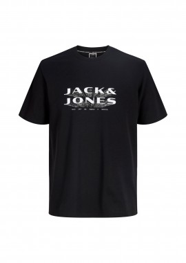 JACK & JONES - JACK & JONES ανδρικό T-shirt με graphic logo Regular Fit - 12289880 Μαύρο
