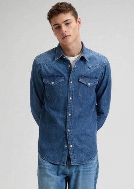 LEE - Lee® ανδρικό denim overshirt με flap τσέπες μπροστά