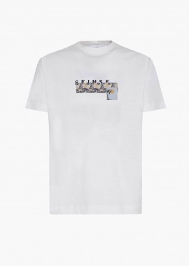 SEINSE - Seinse ανδρικό T-shirt με κεντημένα patches - TE2973SS 125 Λευκό