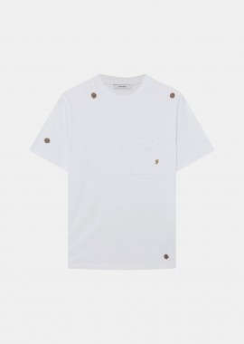 SEINSE - Seinse ανδρικό T-shirt με τσέπη και κεντήματα Relaxed Fit - TE3314SS 126 Λευκό