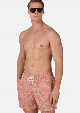 BOGGI MILANO - Boggi Milano ανδρικό μαγιό με floral print - BO25P066002 Μπορντό