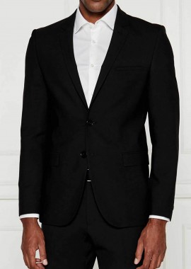 HUGO - Hugo Boss ανδρικό σακάκι μονόχρωμο Regular Fit - 50525310 Μαύρο