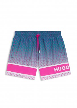 HUGO - Hugo Boss ανδρικό μαγιό με all-over print και ελαστική μέση