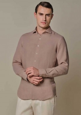 PROFUOMO - Profuomo ανδρικό λινό πουκάμισο Slim Fit - PPXH10017N Σάπιο Μήλο