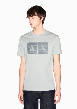 ARMANI EXCHANGE - Armani Exchange ανδρικό T-shirt με graphic logo print Regular Fit - 8NZTCKZ8H4Z Πράσινο Μέντας
