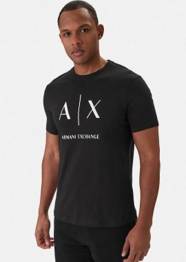 ARMANI EXCHANGE - Armani Exchange ανδρικό T-shirt με logo print Slim Fit - XM002683AF10356 Μαύρο