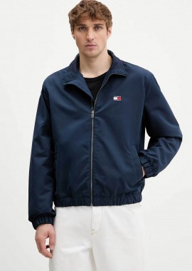 TOMMY JEANS - Tommy Jeans ανδρικό μπουφάν με λογότυπο Regular Fit - DM0DM22720 Μπλε Σκούρο