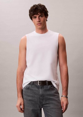 CALVIN KLEIN JEANS - Calvin Klein Jeans ανδρική αμάνικη μπλούζα Relaxed Fit - LV04RF273G Λευκό
