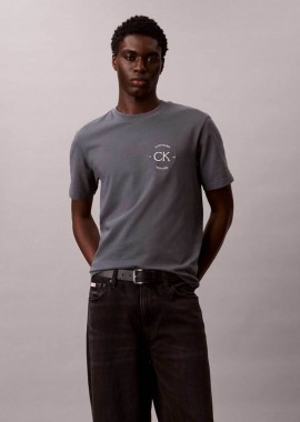 CALVIN KLEIN JEANS - Calvin Klein Jeans ανδρικό T-shirt μονόχρωμο με λογότυπο Relaxed Fit - LV04RE825G Ανθρακί