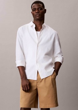 CALVIN KLEIN JEANS - Calvin Klein Jeans ανδρική chino βερμούδα μονόχρωμη Relaxed Fit - LV04RF612G Καμηλό