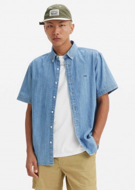 LEVI'S - Levi's® ανδρικό denim πουκάμισο button down κοντομάνικο με κεντημένο λογότυπο Relaxed Fit