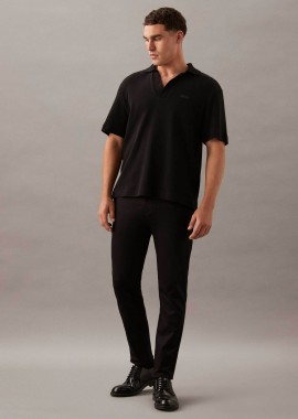CALVIN KLEIN - Calvin Klein ανδρικό παντελόνι chino stretch σατέν Tapered Fit - K10K113423 Μαύρο