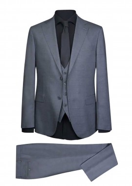 PRINCE OLIVER - Prince Oliver ανδρικό κοστούμι με εσωτερικό γιλέκο Modern Fit - 12989052 Γκρι