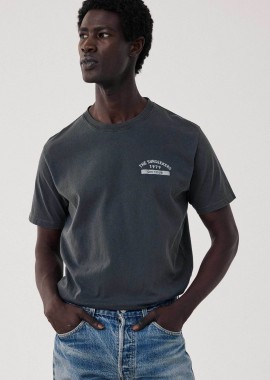 HARTFORD - Hartford ανδρικό T-shirt με print Oversized Boxy Fit - BF73304 Ανθρακί