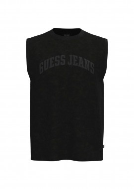 GUESS - Guess ανδρική αμάνικη μπλούζα με logo print Regular Fit - M6GPB2K8FQ4 Μαύρο