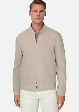 BOGGI MILANO - Boggi Milano ανδρικό bomber jacket μονόχρωμο Regular Fit - BO26P022001 Μπεζ