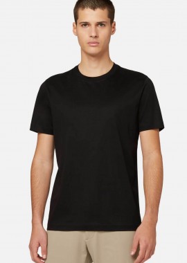 BOGGI MILANO - Boggi Milano ανδρικό T-shirt μονόχρωμο Regular Fit - BO24C005802 Μαύρο