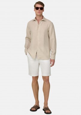 BOGGI MILANO - Boggi Milano ανδρική βερμούδα chino Regular Fit - BO26P077106 Λευκό