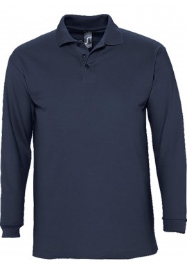 SOL'S - Ανδρική Μπλούζα Polo 11353 SOL'S Winter II Μακρυμάνικη Πικέ Navy