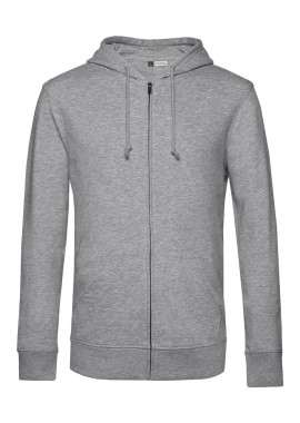 B & C - Φούτερ με Κουκούλα και Φερμουάρ WU35B B & C Inspire Organic Heather Grey