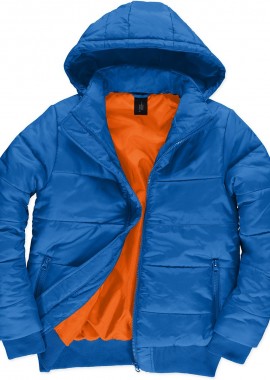 B & C - Ανδρικό Μπουφάν JM940 B&C Superhood Men με Κουκούλα Royal/Neon Orange