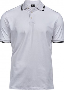 Tee Jays - Ανδρική Μπλούζα Polo 1407 Tee Jays Luxury Stripe Stretch White/Navy