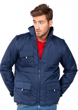 About Basics - Μπουφάν με Αποσπώμενα Μανίκια Detach-00103 About Basics Navy