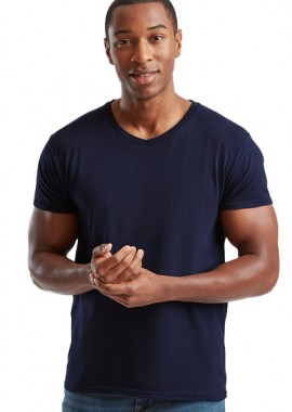 Fruit of the Loom - Ανδρικό T-Shirt V-Neck 61-442-0 Fruit of the Loom Iconic 150 Slim Fit Deep Navy