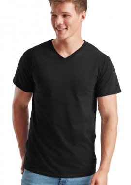 Fruit of the Loom - T-Shirt V-Neck 61-066-0 Fruit of the Loom Valueweight Black