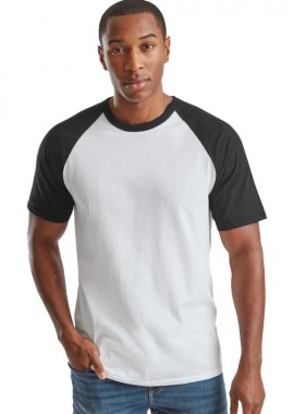 Fruit of the Loom - Ανδρικό Baseball T-Shirt 61-026-0 Fruit of the Loom White/Black