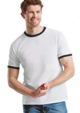 Fruit of the Loom - Ανδρικό T-Shirt Ringer 61-168-0 Fruit of the Loom White/Black