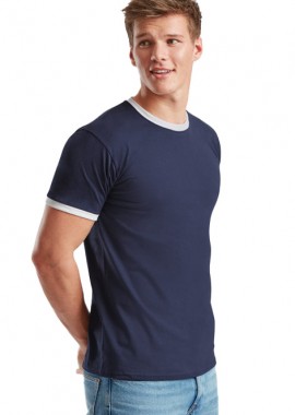 Fruit of the Loom - Ανδρικό T-Shirt Ringer 61-168-0 Fruit of the Loom Navy/White