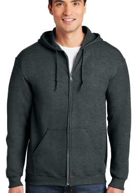 Gildan - Φούτερ με Κουκούλα και Φερμουάρ 18600 Gildan Heavyweight Full Zip Hooded Sweat Dark Heather