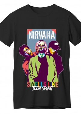 Rock Avenue - T-Shirt Nirvana Art1 Rock Avenue Black